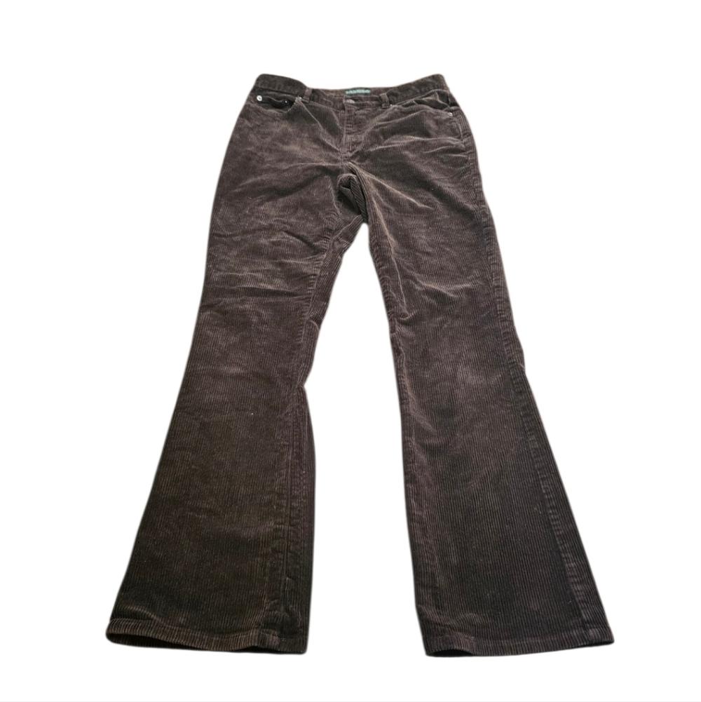Ralph Lauren Jeans Company Brown Corduroy Bootcut  Pants Stretch Women's Size 8